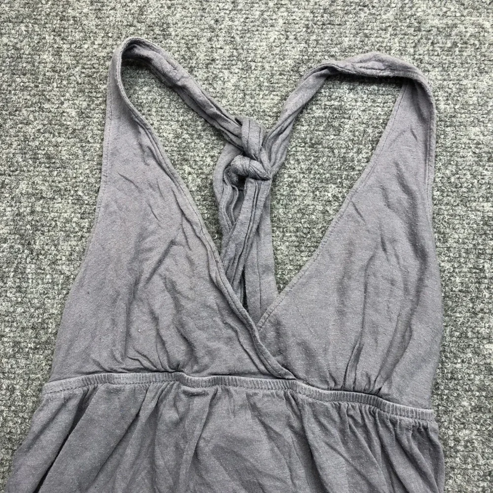 American Eagle Outfitters Gray Halter Babydoll Top T-Back Pockets Womens S/P